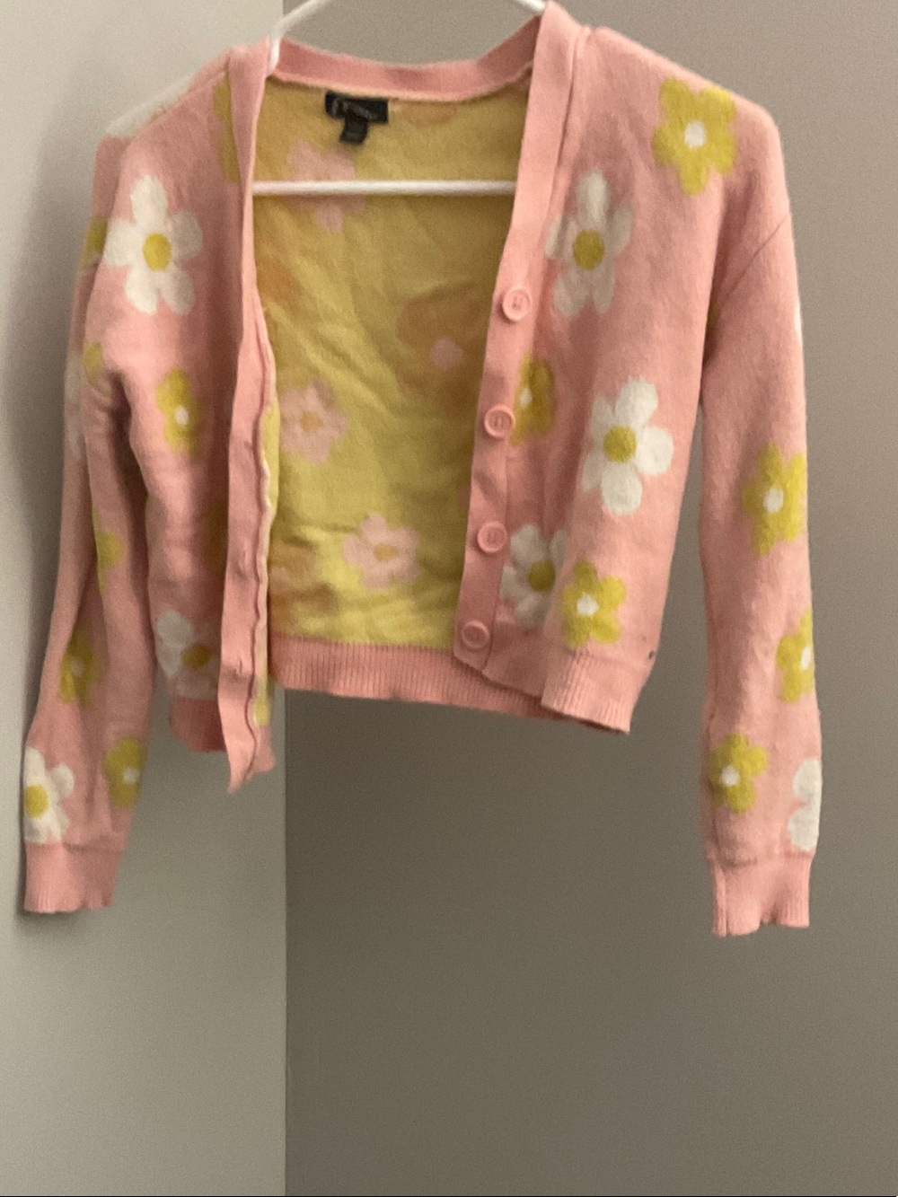 art class Pink & Yellow Floral Cardigan Sweater
